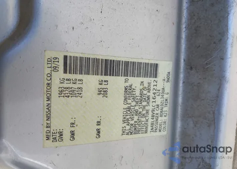 2020 Nissan Altima S Fwd z USA, uszkodzony, nr VIN 1N4BL4BV9LC164212